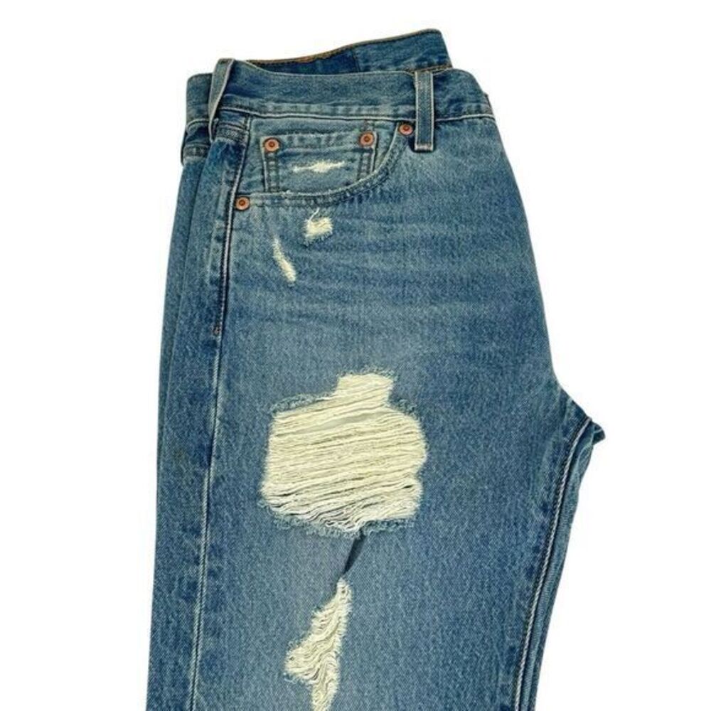 Levis 501 Original Fit Ripped Jeans‎ 005013032 Blue Medium Wash Men's Sz 30 X 30 - Picture 6 of 11